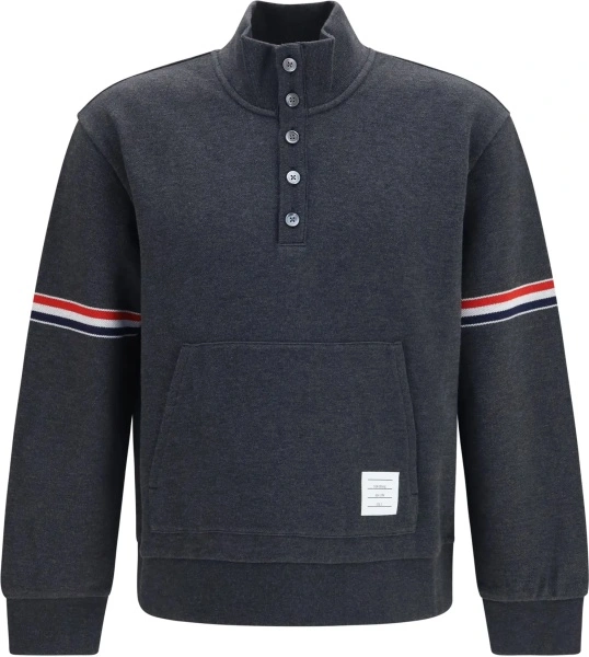 Pulover Thom Browne gri din bumbac