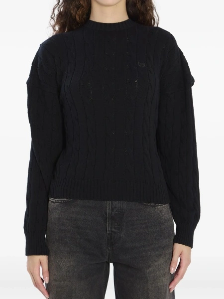 Pulover tricotat Balenciaga negru