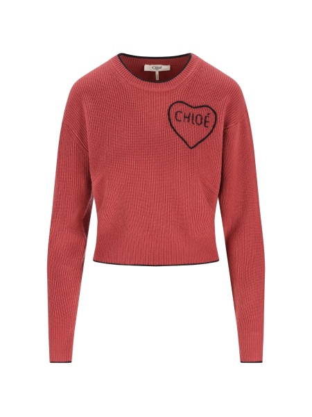 Pulover tricotat Chloe rosu