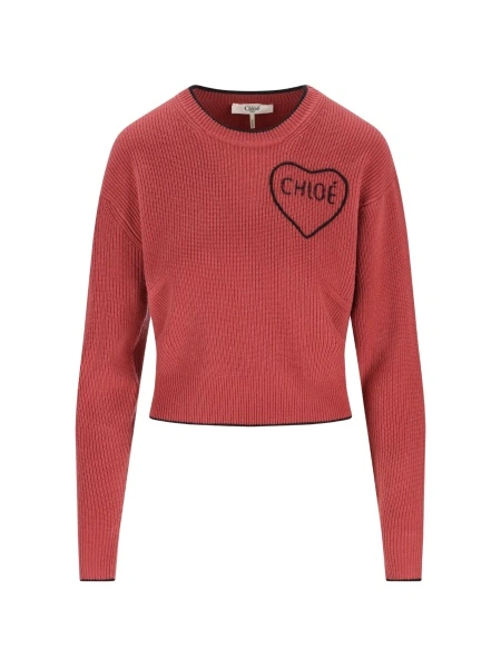 Pulover tricotat Chloe rosu