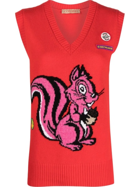 Pulover tricotat CORMIO rosu