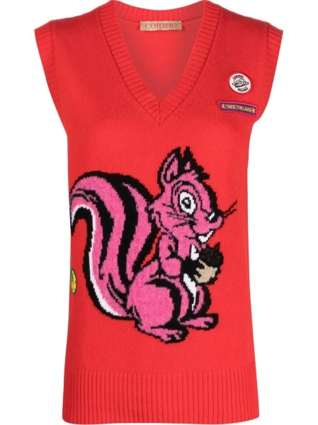 Pulover tricotat CORMIO rosu