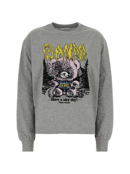 Pulover tricotat Ganni gri