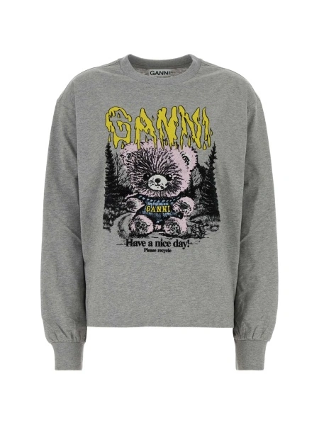 Pulover tricotat Ganni gri