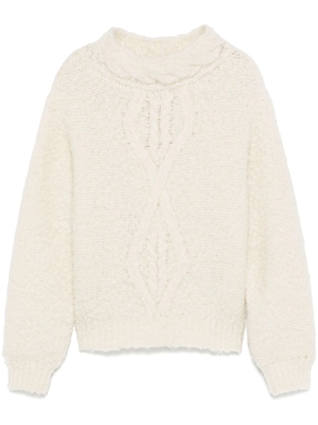 Pulover tricotat Isabel Marant alb