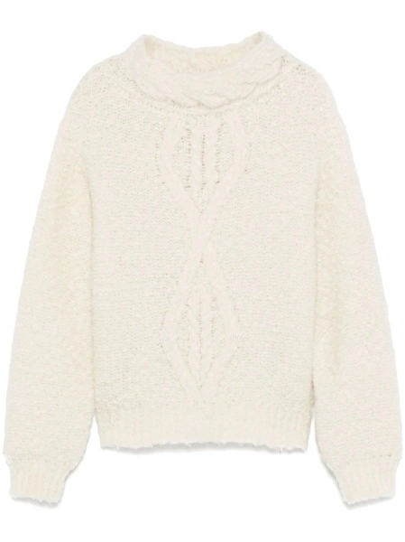 Pulover tricotat Isabel Marant alb