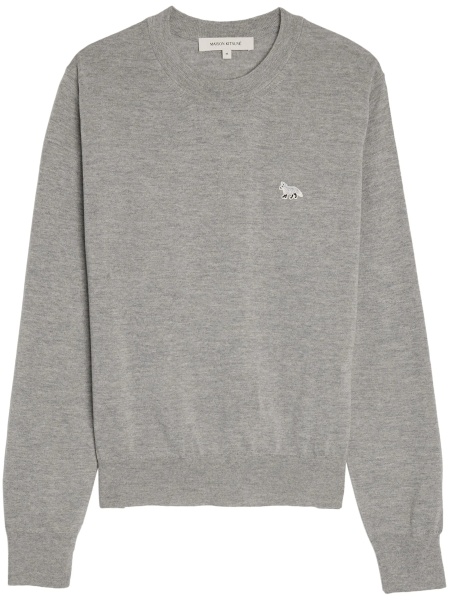 Pulover tricotat MAISON KITSUNÉ gri