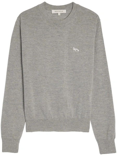 Pulover tricotat MAISON KITSUNÉ gri