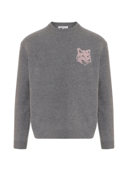 Pulover tricotat MAISON KITSUNÉ gri