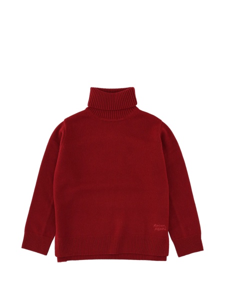 Pulover tricotat MAISON KITSUNÉ rosu
