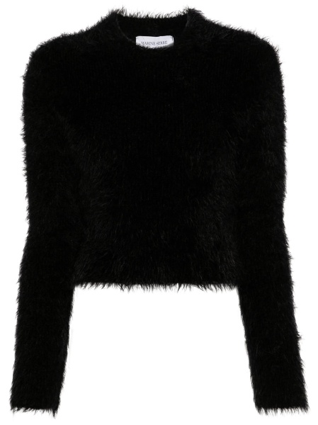 Pulover tricotat MARINE SERRE crescent moon negru