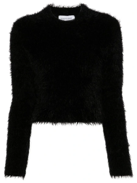 Pulover tricotat MARINE SERRE crescent moon negru