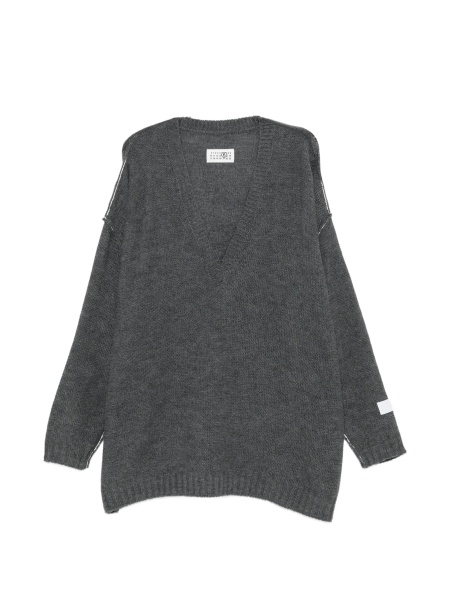 Pulover tricotat MM6 Maison Margiela gri