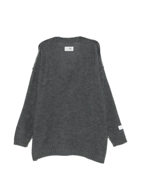 Pulover tricotat MM6 Maison Margiela gri