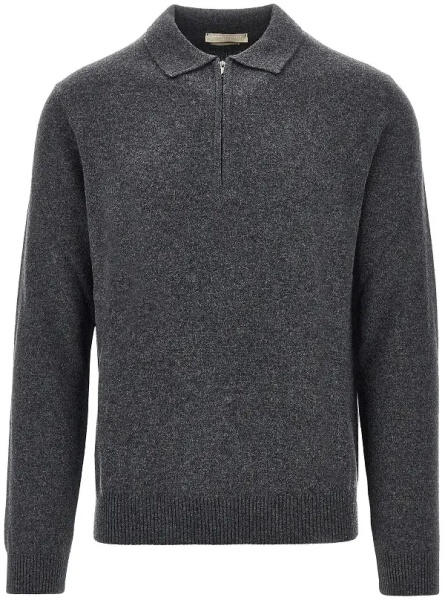 Pulover Upcycled cashmere polo sweater