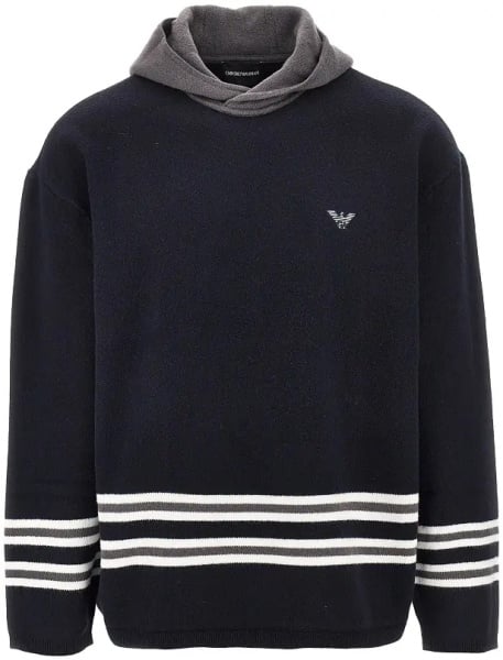 Pulover Virgin wool hooded sweater