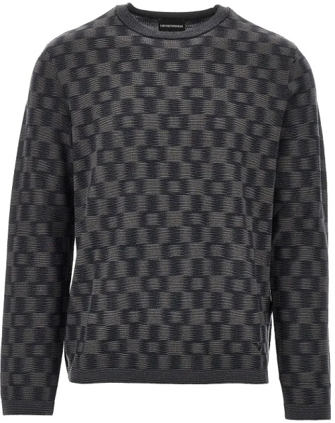 Pulover Virgin wool sweater with Check motif