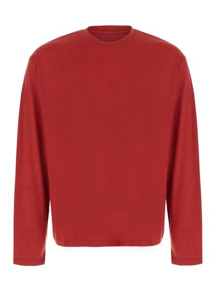 Pulover WOOL RELAXED LONG SLEEVE with long sleeves and round neck in Wool in Red for men