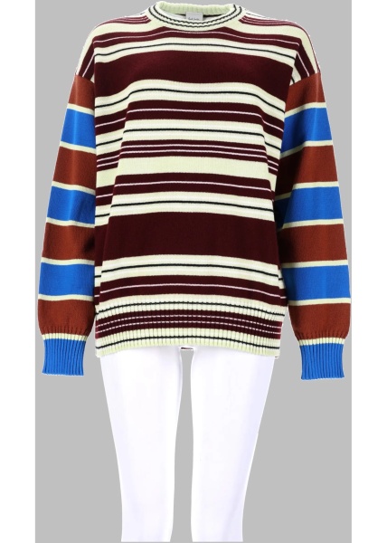 Pulovere Maglia In Lana E Cotone A Righe