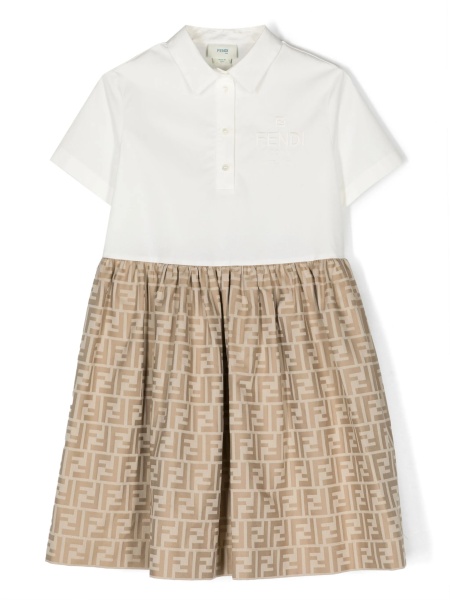 Rochie casual Fendi neutra din bumbac si polyester