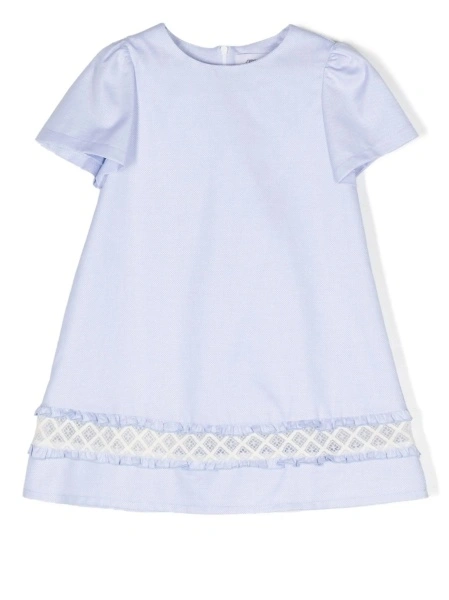Rochie casual SIMONETTA albastra din bumbac si polyester