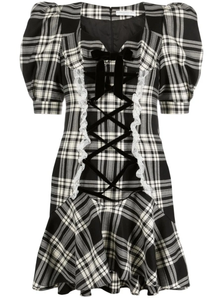 Rochie de zi Alessandra Rich neagra din poliamida si lana