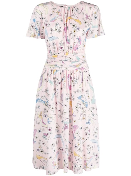 Rochie de zi LOVE Moschino roz din matase