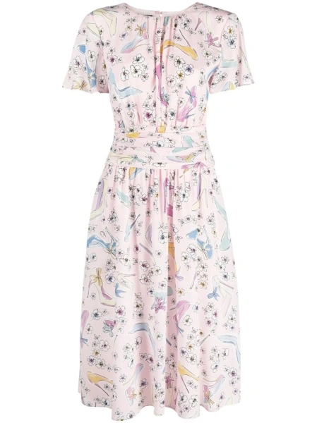Rochie de zi LOVE Moschino roz din matase