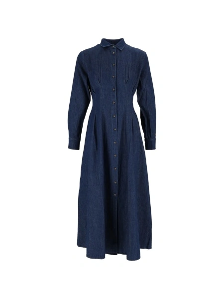 Rochie de zi Mc2 Saint Barth albastra din bumbac