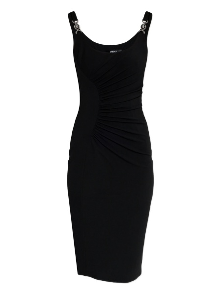 Rochie de zi Versace neagra din vascoza si elastan