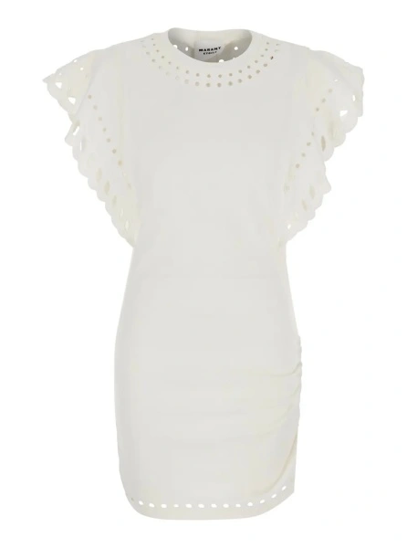 Rochie Isabel Marant alba din bumbac 'Orlane'