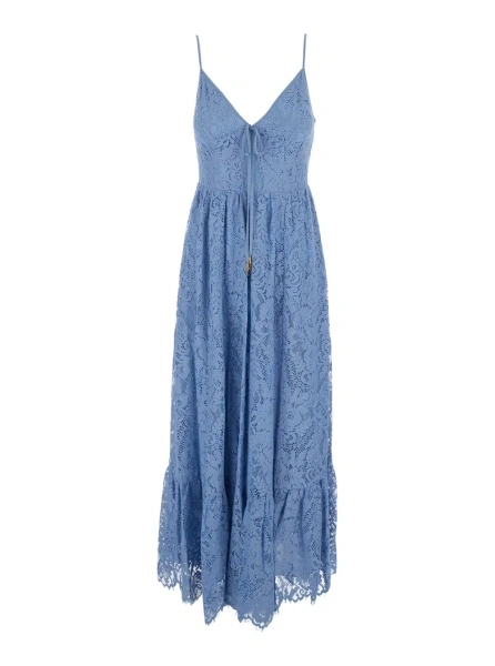 Rochie lunga Michael Kors albastra din bumbac