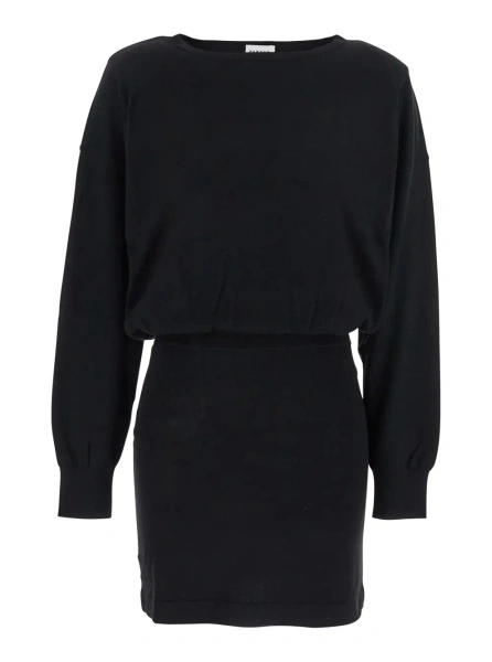 Rochie P.A.R.O.S.H. neagra din lana si casmir
