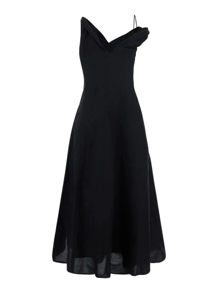 Rochie ROHE neagra din bumbac