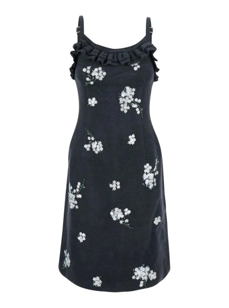 Rochie SHUSHU/TONG gri din lana 'Cami'