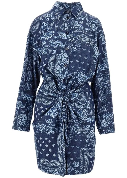 Rochii Bandana print chambray mini dress