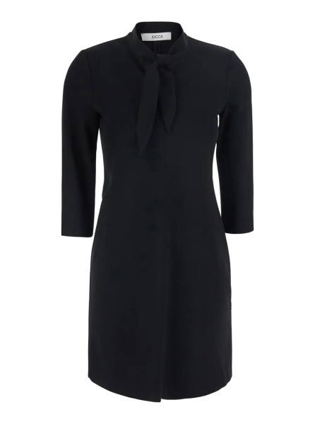 Rochii Black Dress with knot detail on the front in Tech Fabric for Women