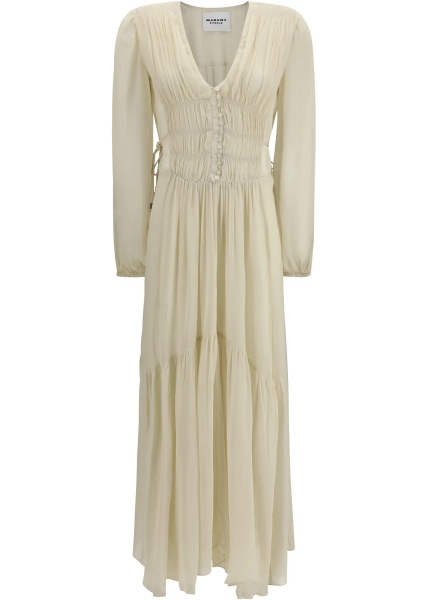 Rochii Buttoned sheer maxi Dress