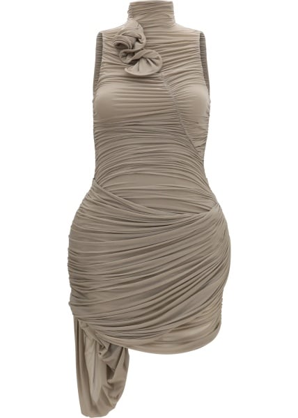 Rochii Draped high-neck Dress