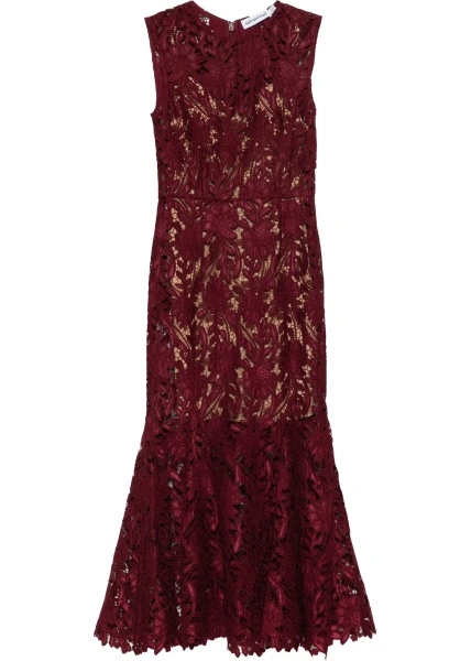 Rochii Guipure Lace Midi Dress