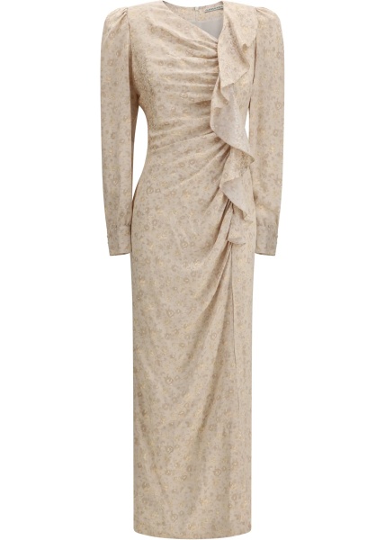 Rochii Jacquard Draped Dress with flounces