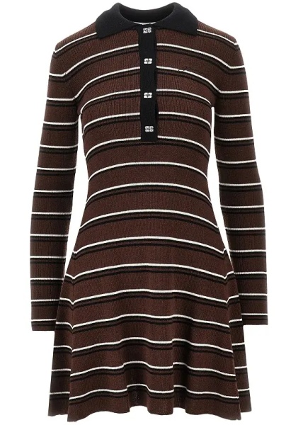 Rochii Knitted short dress with striped motif