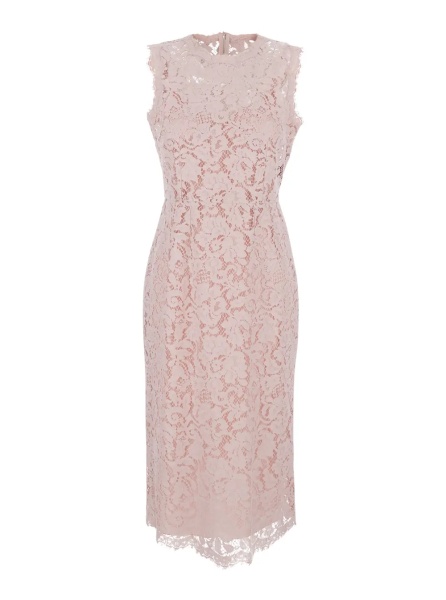 Rochii Pink Dress with Lace Design in Mixed Cotton Woman