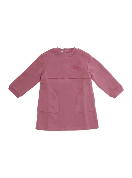 Rochii Pink Dress with logo lettering on the front in cotton baby