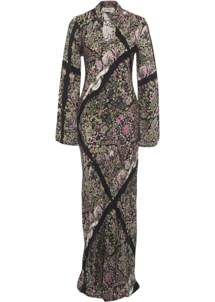 Rochii Satin maxi dress with print