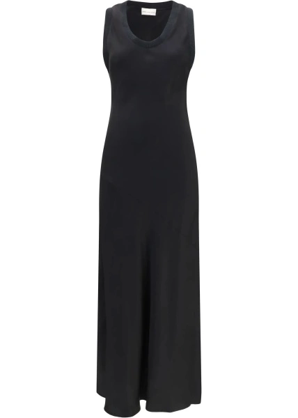Rochii Sleeveless long fluid satin Dress