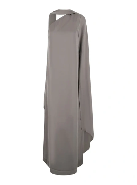 Rochii Women's grey maxi dress with long fabric silhouette
