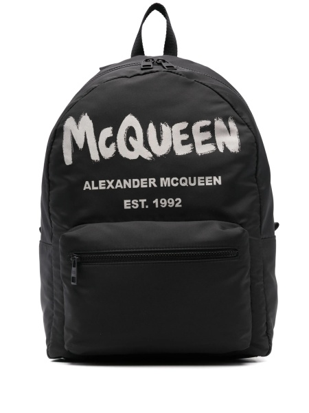 Rucsac Alexander McQueen negru din material textil