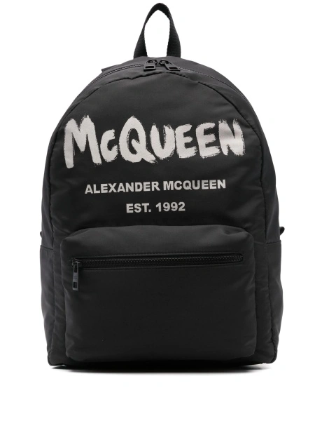 Rucsac Alexander McQueen negru din material textil