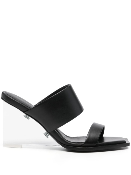 Saboti Alexander McQueen negri din piele si plexiglass